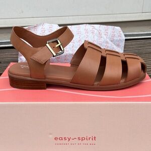 Easy Spirit Women's Tan Leather Fisherman Sandals